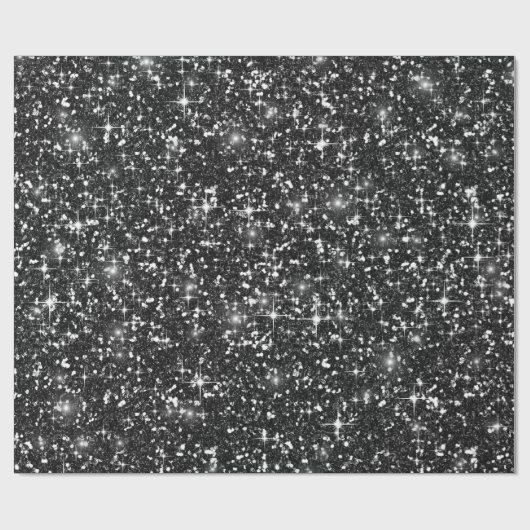 Chunky Glitter Pattern Black ID144 Cadeaupapier (Vlak)