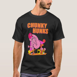 Chunky Hunks Weightlift Bodybuilding Gym Fitnes T-shirt