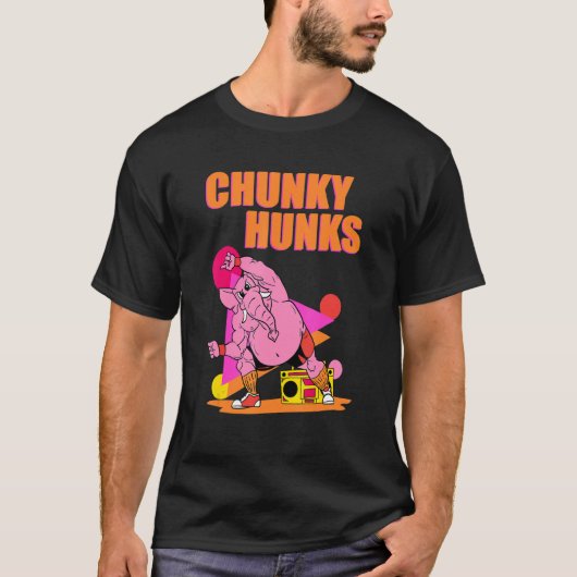 Chunky Hunks Weightlift Bodybuilding Gym Fitnes T-shirt (Voorkant)
