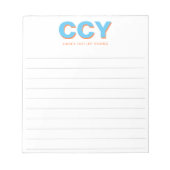 Chunky Initialen Blue en Oranje, persoonlijk gelin Notitieblok (Voorkant)