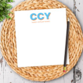 Chunky Initialen Blue en Oranje persoonlijke Notitieblok