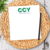 Chunky Initialen Groen en Blauw Gepersonaliseerd Notitieblok