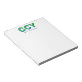 Chunky Initialen Groen en Blauw Gepersonaliseerd Notitieblok (Schuin)