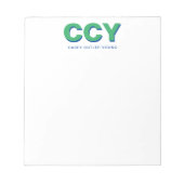 Chunky Initialen Groen en Blauw Gepersonaliseerd Notitieblok (Voorkant)