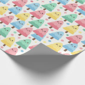 Chunky Kawaii Pastel Pine Trees Seamless Wrapping  Cadeaupapier (Hoek)