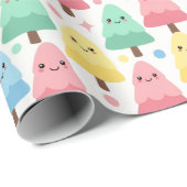Chunky Kawaii Pastel Pine Trees Seamless Wrapping  Cadeaupapier (Rol Hoek)