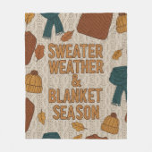 Chunky Knit Sweater Weather & Season Cozy  Fleece Deken (Voorkant)
