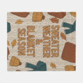 Chunky Knit Sweater Weather & Season Cozy  Fleece Deken (Voorkant (Horizontaal))
