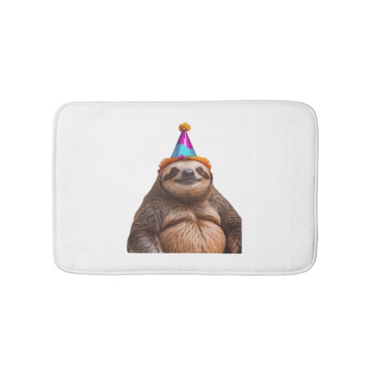 Chunky luiaard verjaardagsfeesthoed cadeau grappig badmat (Voorkant)
