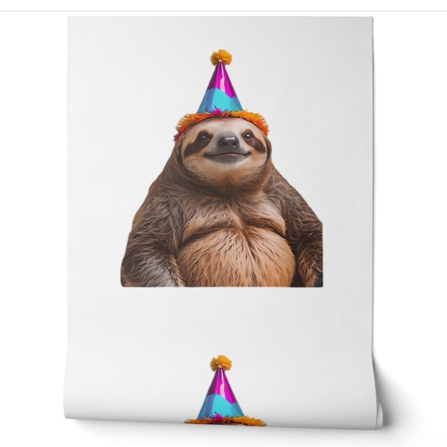 Chunky luiaard verjaardagsfeesthoed cadeau grappig behang (Afrollen)