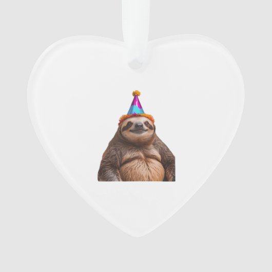Chunky luiaard verjaardagsfeesthoed cadeau grappig ornament (voorkant)