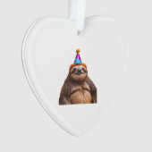 Chunky luiaard verjaardagsfeesthoed cadeau grappig ornament (voorkant)