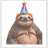 Chunky luiaard verjaardagsfeesthoed cadeau grappig sticker (Vel)