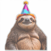Chunky luiaard verjaardagsfeesthoed cadeau grappig sticker (Voorkant)
