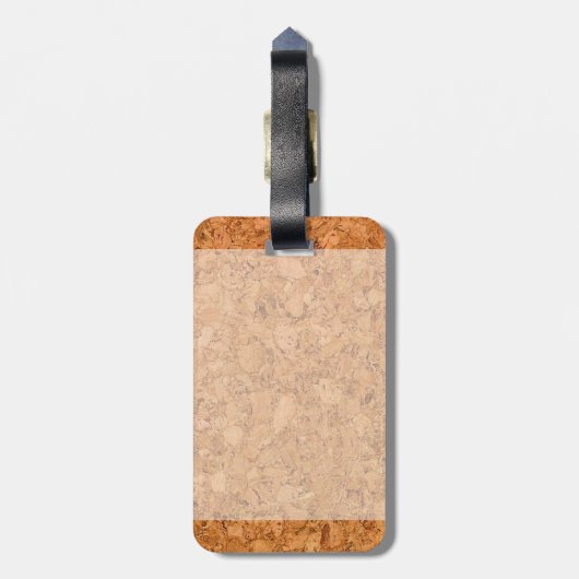 Chunky Natural Cork Wood Grain look Bagagelabel (Achterkant verticaal)