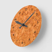 Chunky Natural Cork Wood Grain look Ronde Klok (Hoek)