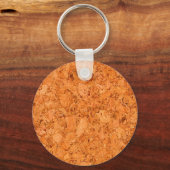 Chunky Natural Cork Wood Grain look Sleutelhanger (Voorkant)
