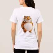 Chunky Orange Tiger Tee | Cute Round Zodiac Tiger  Tri-Blend Shirt (Achterkant)