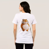 Chunky Orange Tiger Tee | Cute Round Zodiac Tiger  Tri-Blend Shirt (Achterkant volledig)