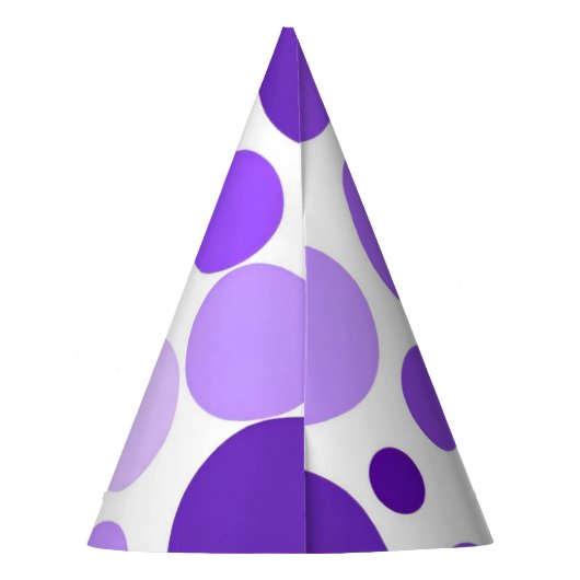 Chunky Paarse Stippen Partij Pet Feesthoedjes (Achterkant)