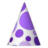 Chunky Paarse Stippen Partij Pet Feesthoedjes (Links)