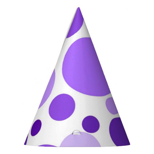 Chunky Paarse Stippen Partij Pet Feesthoedjes (Links)