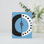 Chunky Ring Zwart Wit en Blauw Briefkaart (Staand voorkant)