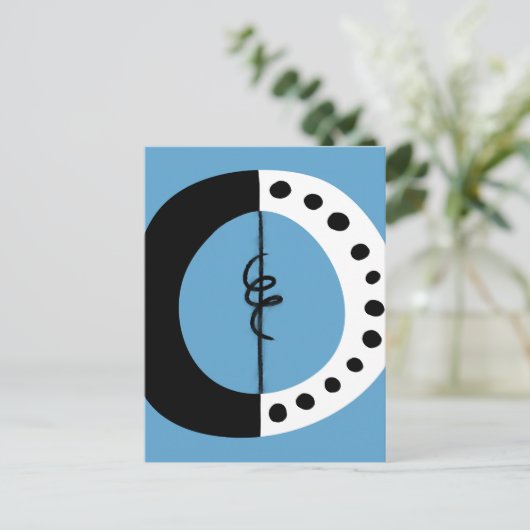 Chunky Ring Zwart Wit en Blauw Briefkaart (Staand voorkant)