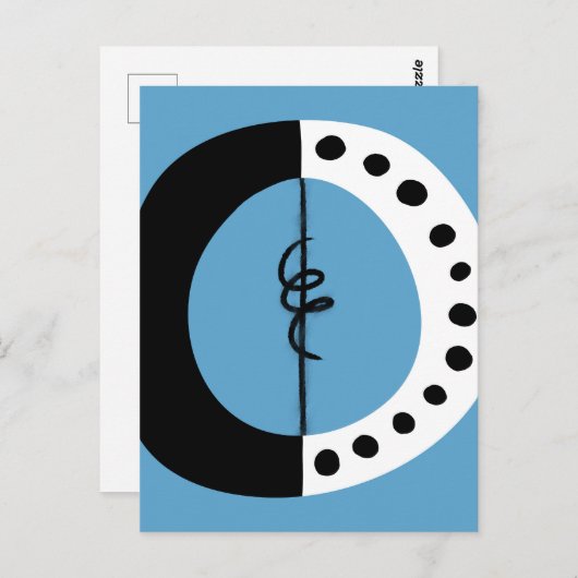 Chunky Ring Zwart Wit en Blauw Briefkaart (Voorkant / Achterkant)