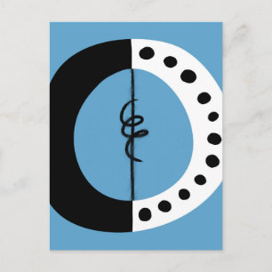 Chunky Ring Zwart Wit en Blauw Briefkaart