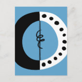 Chunky Ring Zwart Wit en Blauw Briefkaart (Voorkant)