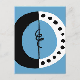 Chunky Ring Zwart Wit en Blauw Briefkaart