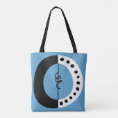 Chunky Ring Zwart Wit en Blauw Canvas tas (Achterkant)