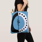 Chunky Ring Zwart Wit en Blauw Canvas tas (Dichtbij)