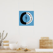 Chunky Ring Zwart Wit en Blauw Poster Wall Art (Keuken)