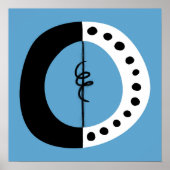 Chunky Ring Zwart Wit en Blauw Poster Wall Art (Voorkant)