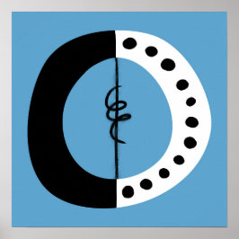 Chunky Ring Zwart Wit en Blauw Poster Wall Art