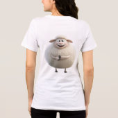Chunky Round Sheep Tee | Cute Zodiac Geitengrafiek Tri-Blend Shirt (Achterkant)
