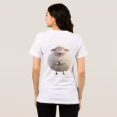 Chunky Round Sheep Tee | Cute Zodiac Geitengrafiek Tri-Blend Shirt (Achterkant volledig)