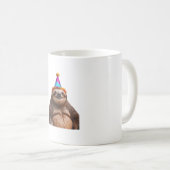 Chunky Sloth birthday party hat gift funny meme pr Koffiemok (Voorkant rechts)