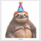 Chunky Sloth birthday party hat gift funny meme pr Sticker (Vel)