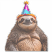 Chunky Sloth birthday party hat gift funny meme pr Sticker (Voorkant)