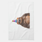 Chunky Sloth birthday party hat gift funny meme pr Theedoek (Verticaal)