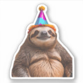 Chunky Sloth verjaardagsfeestje pet cadeau grappig Sticker (Voorkant)