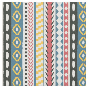Chunky Tribal Stripe, kleurrijke Boho Print Fabric Stof