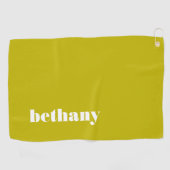 Chunky Typography Monogram Chartreuse Golfhanddoek (Horizontaal)