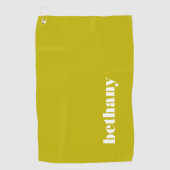 Chunky Typography Monogram Chartreuse Golfhanddoek (Voorkant)