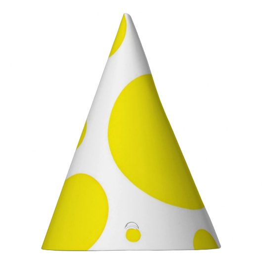 Chunky Yellow Stippen Party Pet Feesthoedjes (Rechts)
