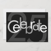 Chunky Zwart / Wit Jubileum Party Invitation Kaart (Achterkant)