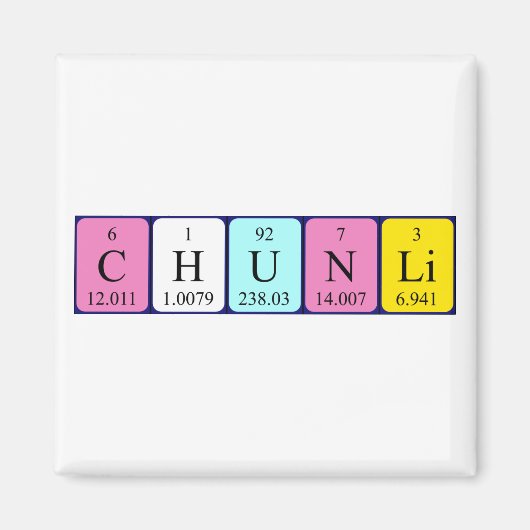 Chunli periodieke lijstnaam magnet (Voorkant)